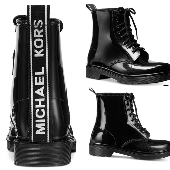 Michael Kors Women's Tavie Lug Sole Lace-Up Rain Booties - Picture 1 of 13